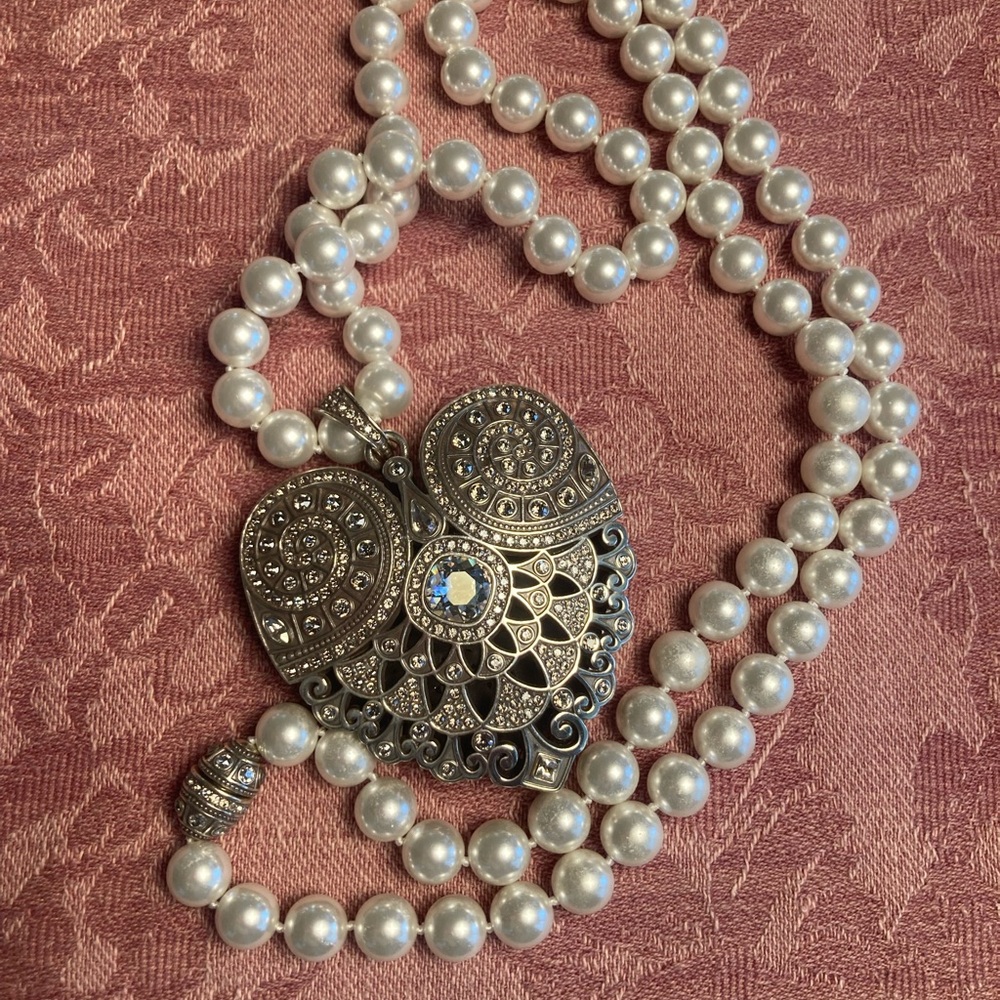 Brighton Elegant Crystal, Silver and Pearl Necklace